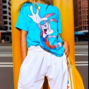 Rare🐰 SPACE JAM: BUGS BUNNY 🐰 A New Legacy Baby Blue Short Sleeve T-Shirt🐰